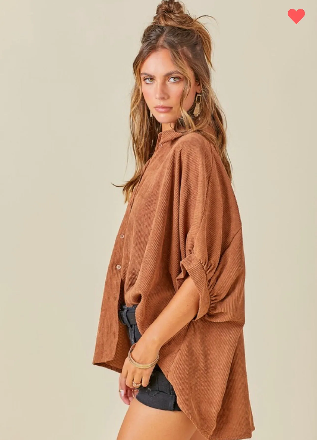 Rust Corduroy Button Down