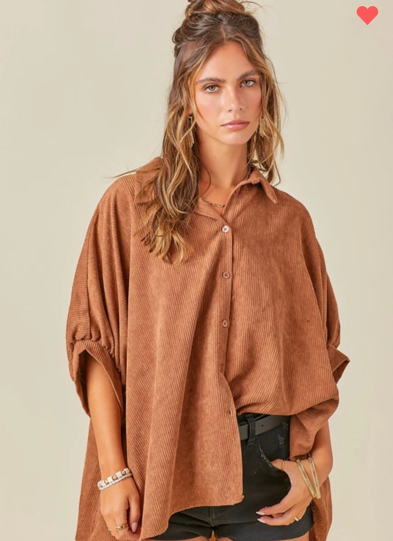 Rust Corduroy Button Down