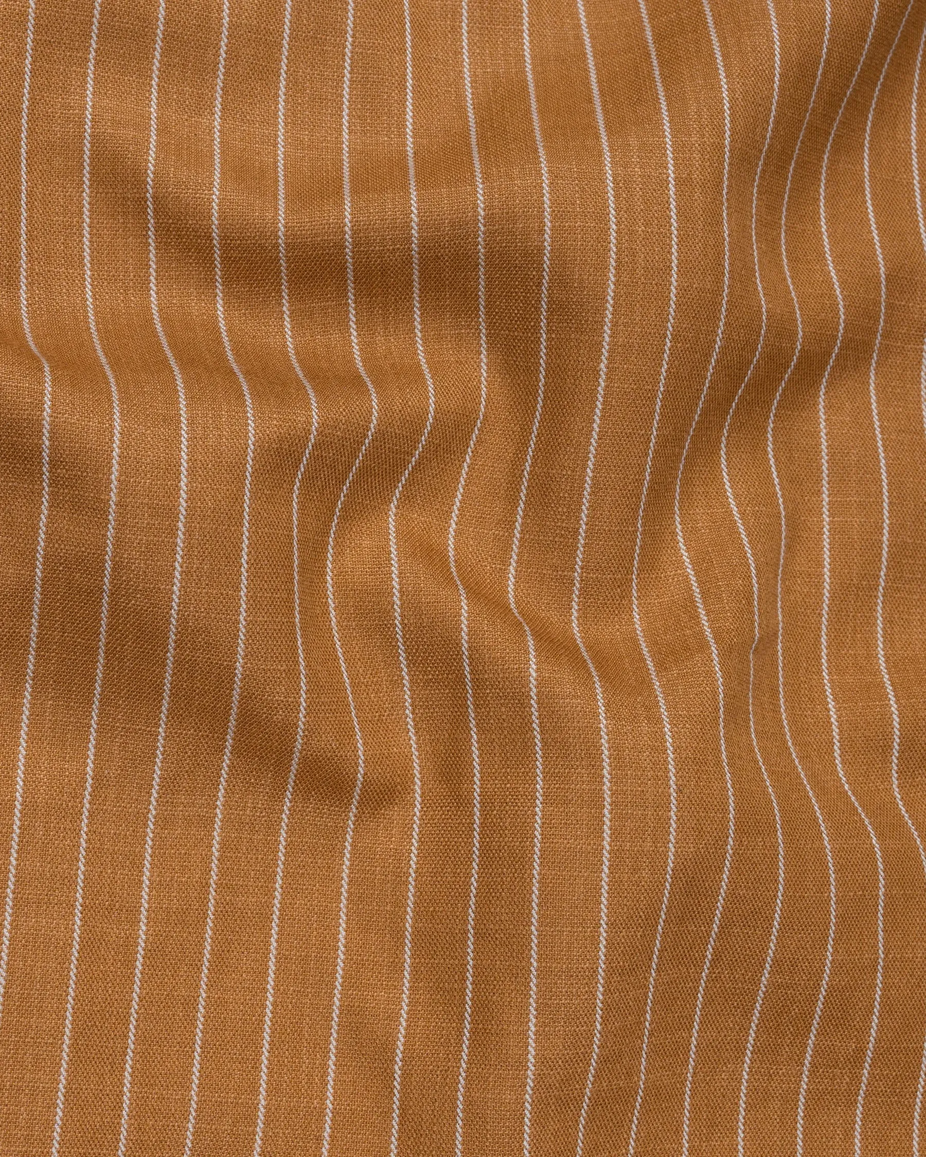 Rust Striped Double-Breasted Wool Rich Blazer