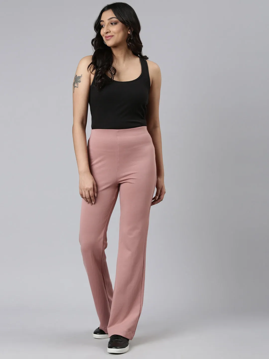 Rusty Pink Roma Ponte Flared Pant