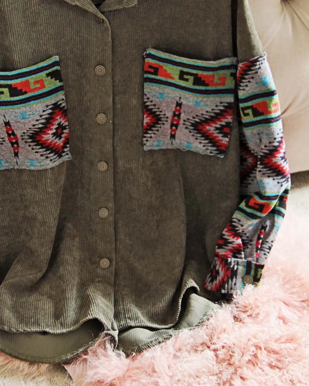 Sageland Corduroy Shacket