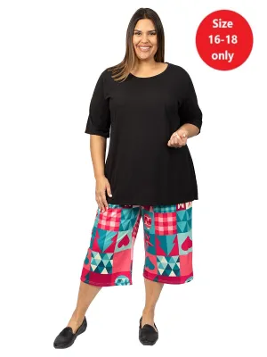 SAMPLE ONLY - Sleigh Bells Sleep Capri - Red Print**