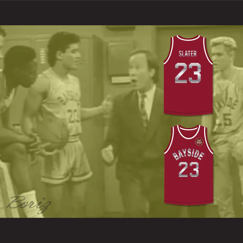 Saved By The Bell AC Slater 23 Bayside Tigers Maroon Basketball Jersey Includes Tiger Patch