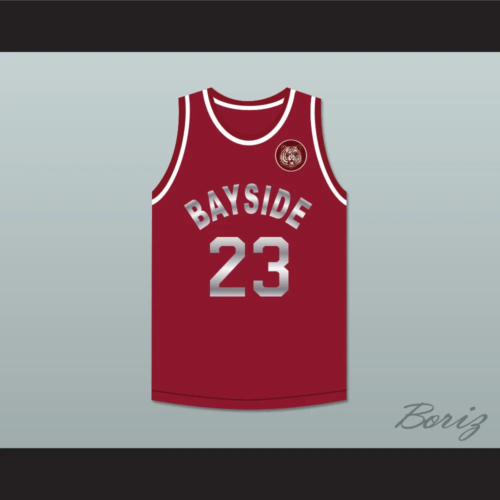 Saved By The Bell AC Slater 23 Bayside Tigers Maroon Basketball Jersey Includes Tiger Patch