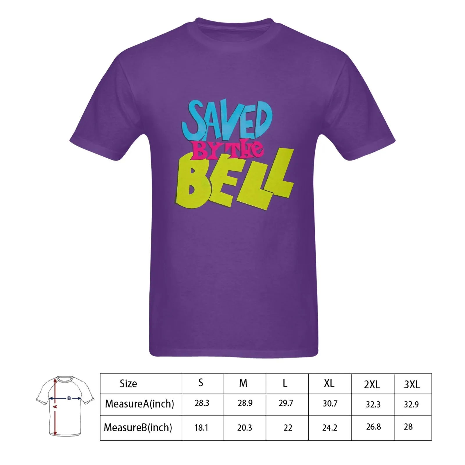Saved By The Bell Classic Logo Men's T-shirt 100% Cotton