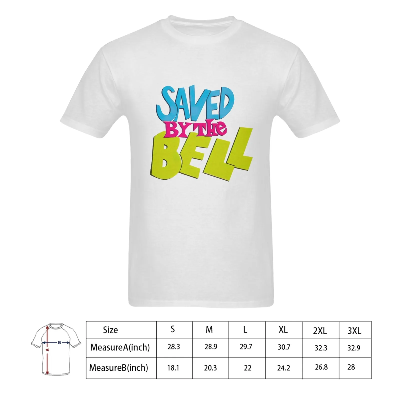 Saved By The Bell Classic Logo Men's T-shirt 100% Cotton