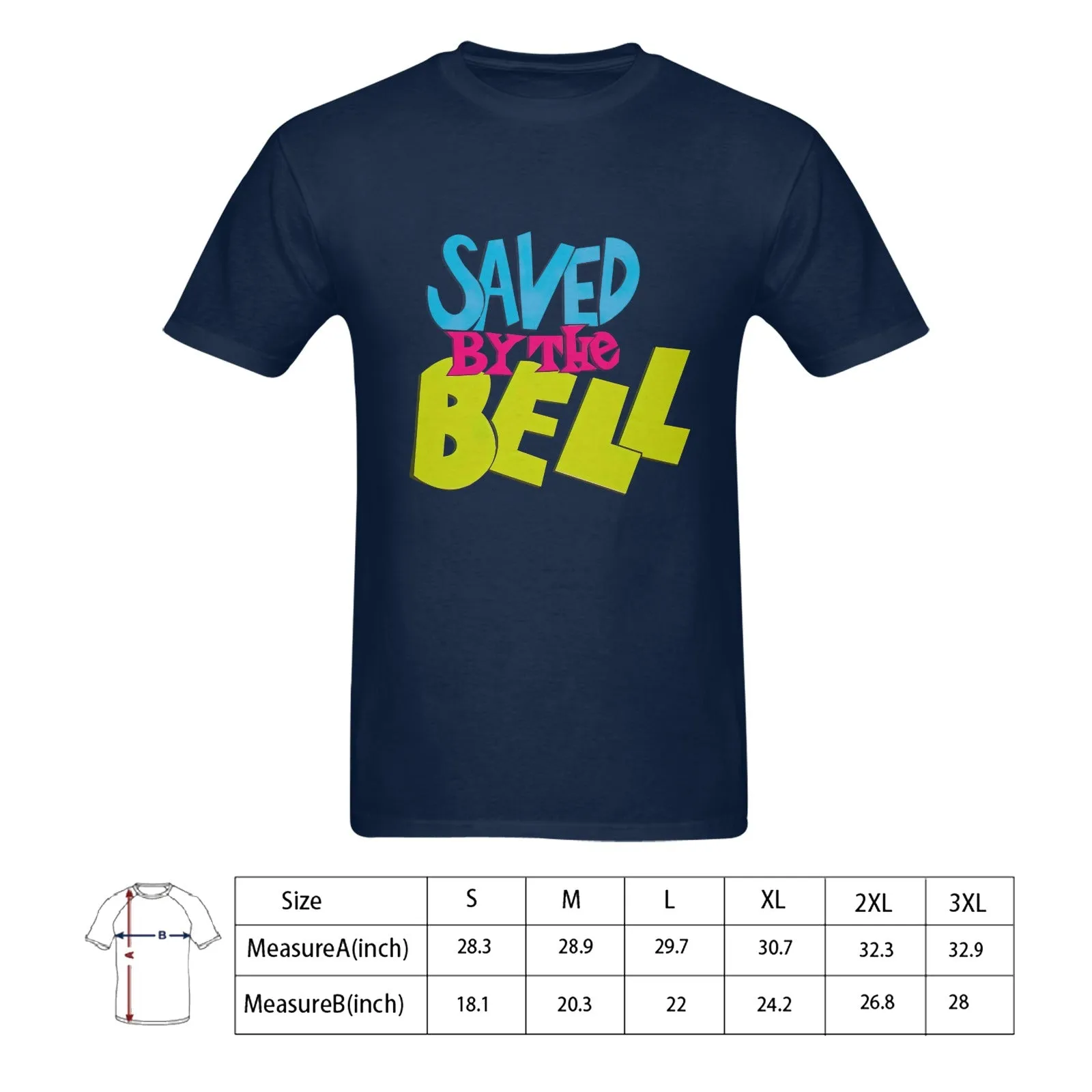 Saved By The Bell Classic Logo Men's T-shirt 100% Cotton