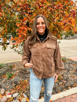 SAY SO CORDUROY BUTTON UP