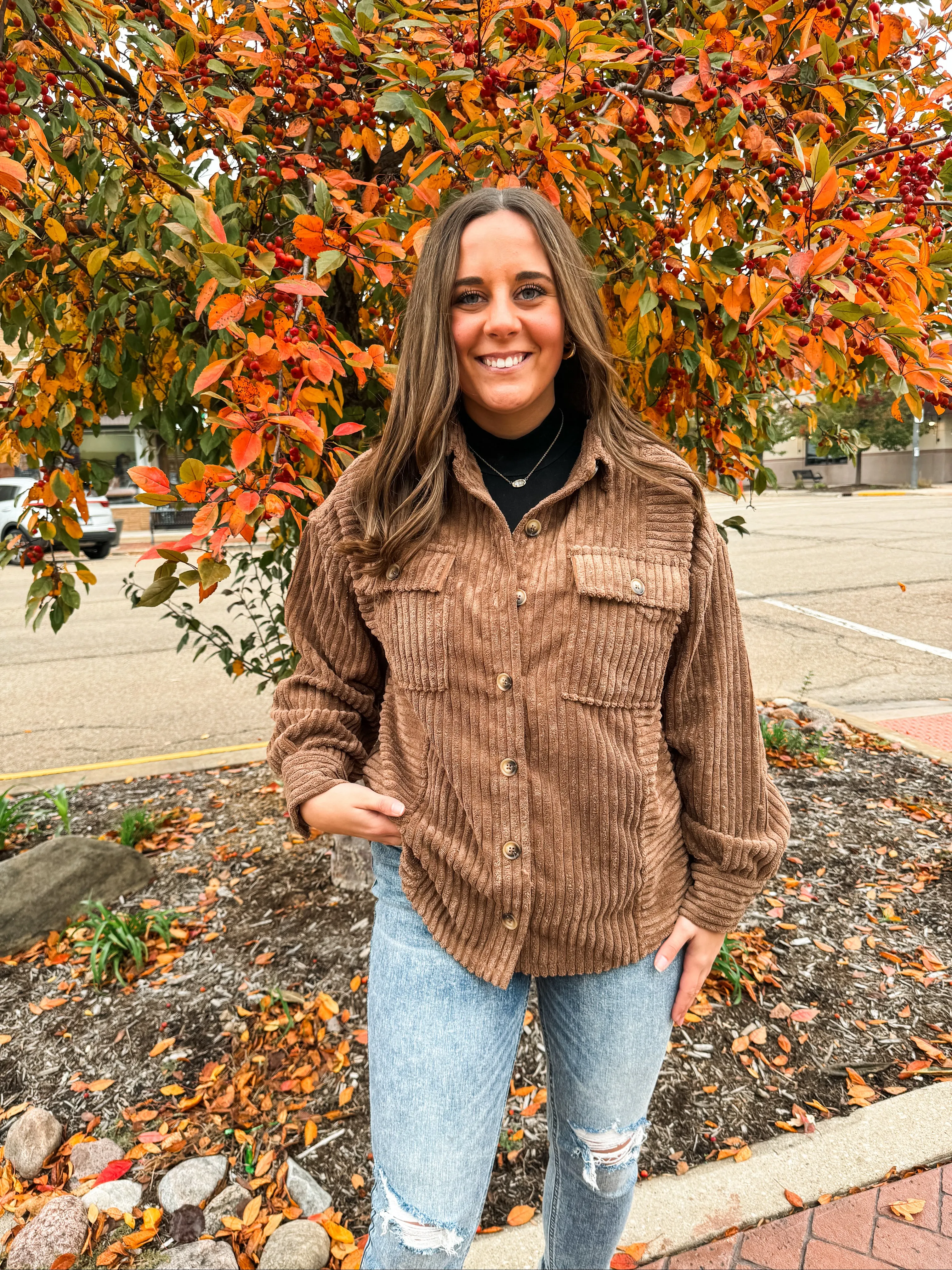 SAY SO CORDUROY BUTTON UP