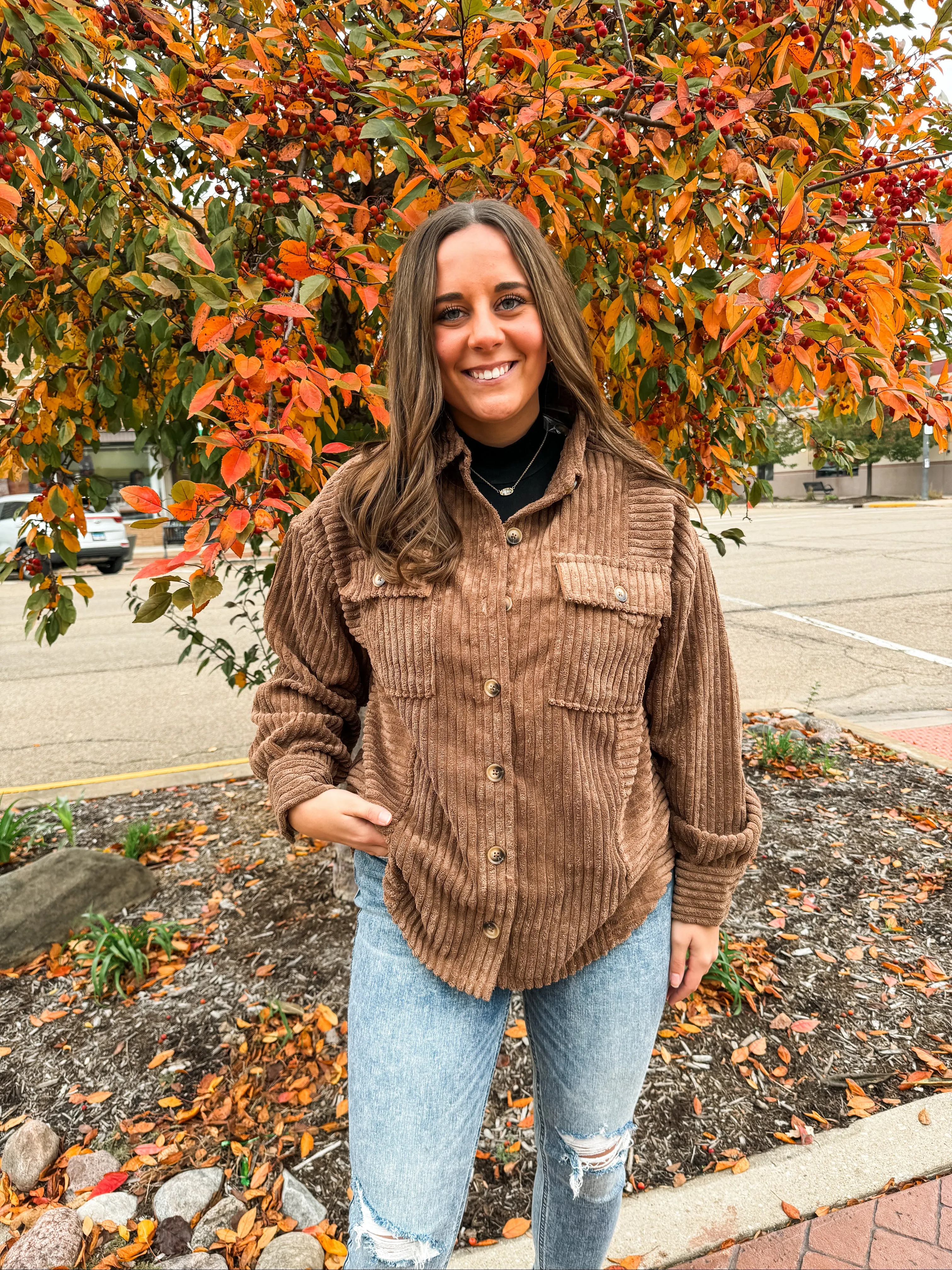 SAY SO CORDUROY BUTTON UP