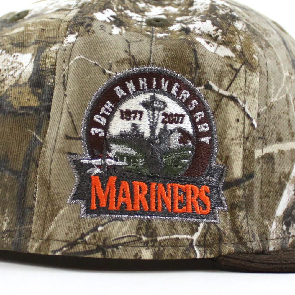 Seattle Mariners 30TH Anniversary New Era 59Fifty Fitted Hat (RealTree Camo Brown Corduroy Green Under Brim)