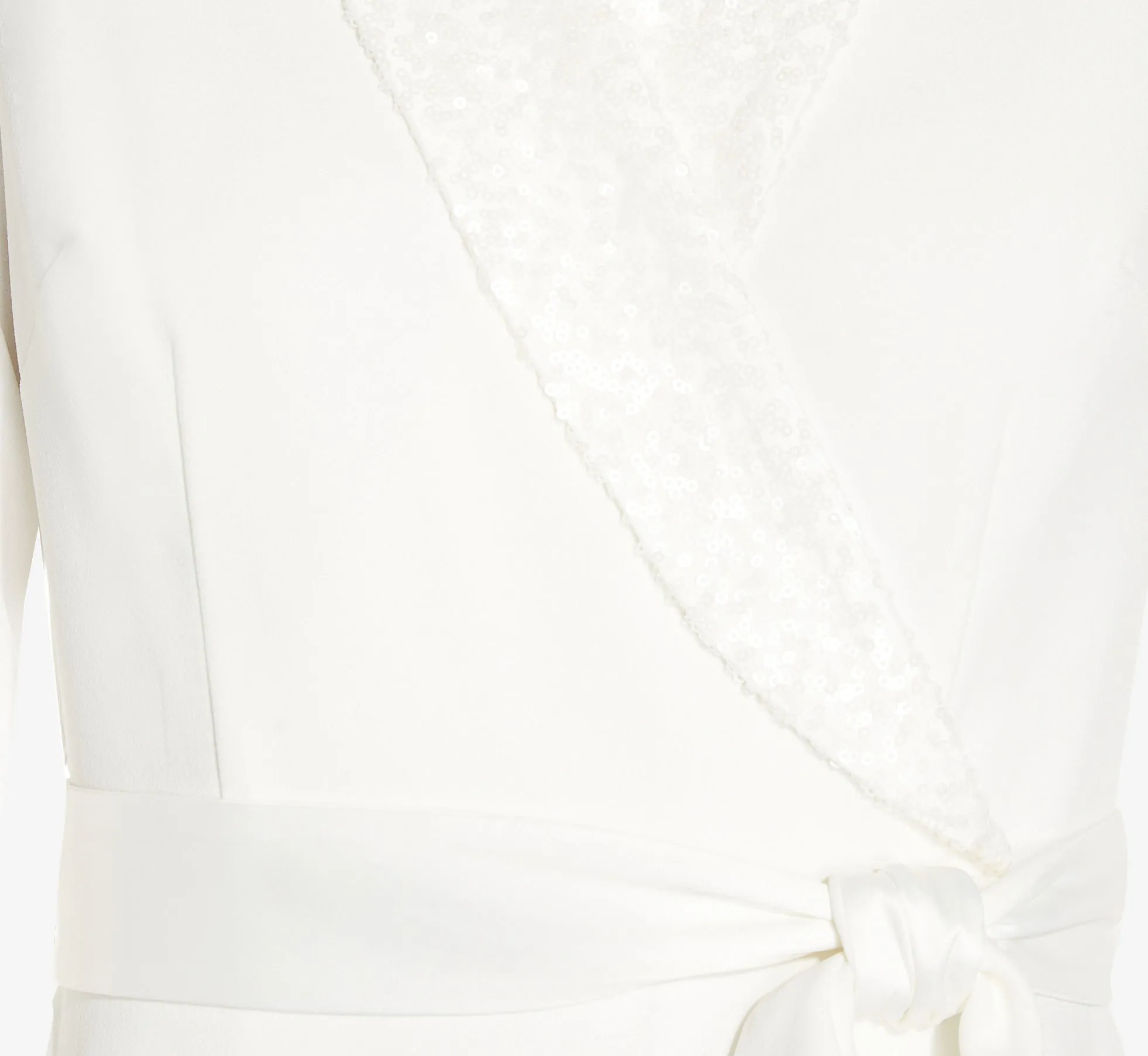 Sequin Collar Tuxedo Dress In Ivory
