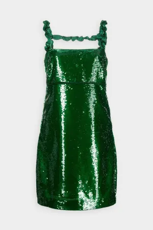 Sequins Strap Mini Dress in Kelly Green