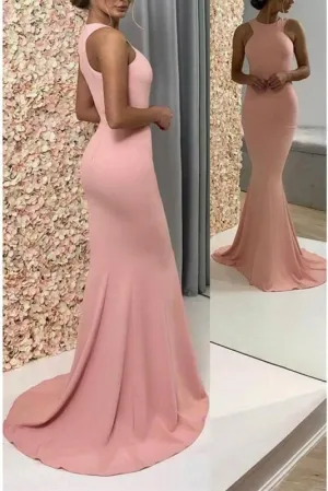 Sexy Mermaid Sleeveless Prom Dress for Teens Long Trumpet Evening Dresses
