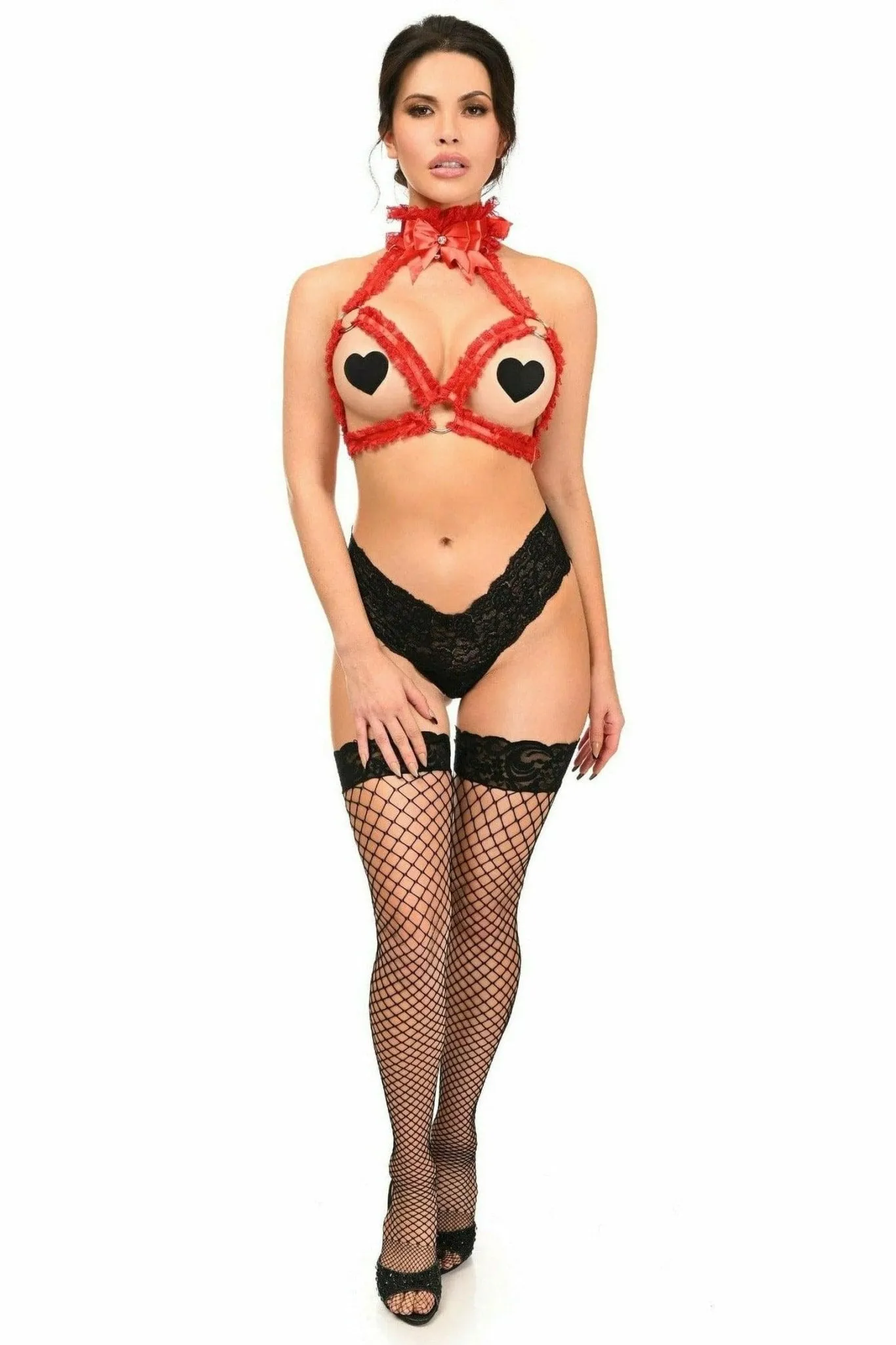 Sexy Red with Red Triangle Top Body Harness