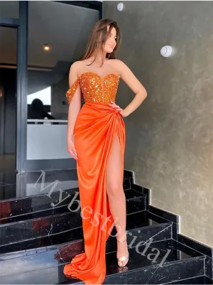 Sexy Sweetheart One shoulder Sheath Prom Dresses,PDS0984