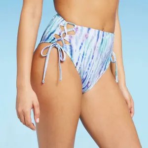 Shade & Shore Lace-Up High Leg High Waist Extra Cheeky Bikini Bottom