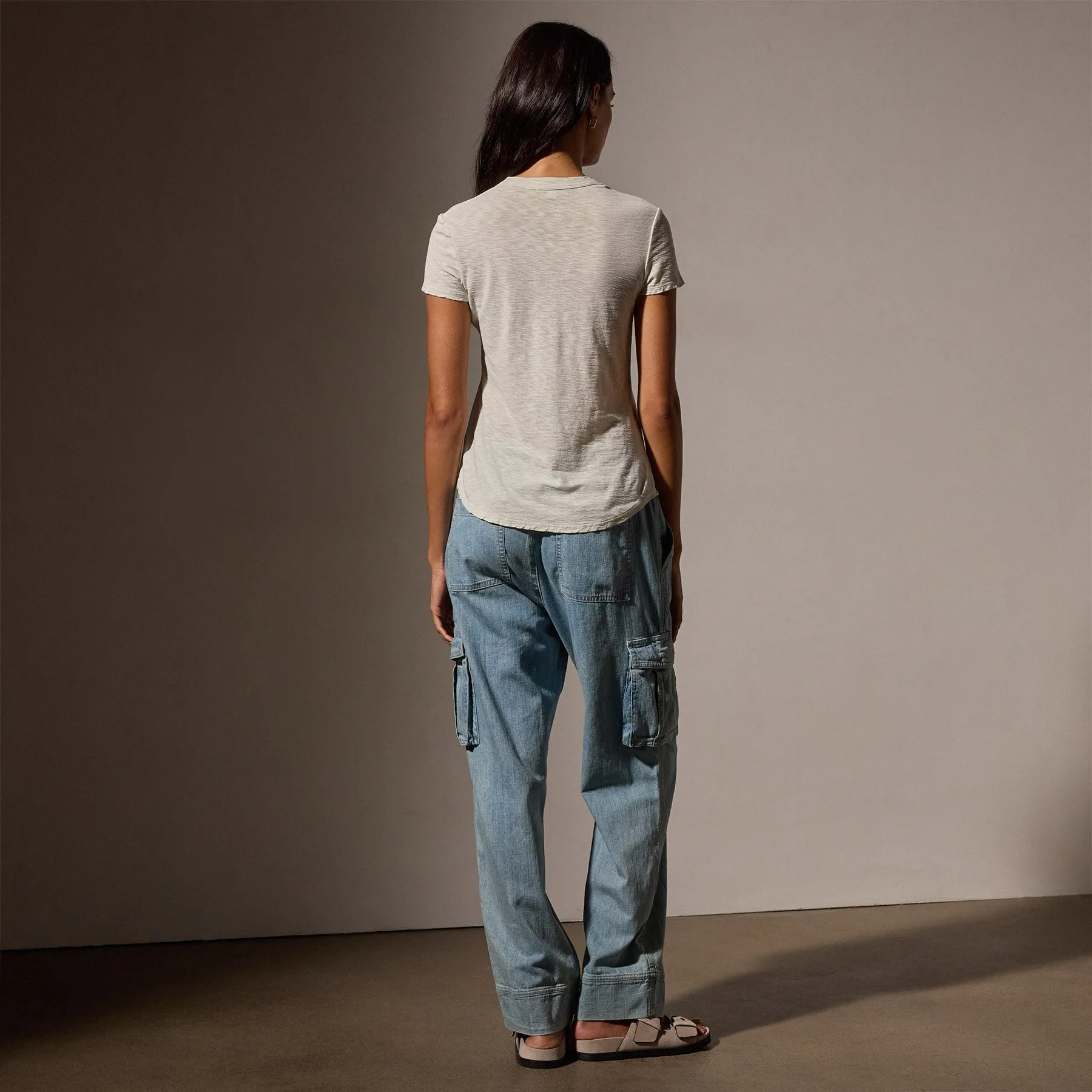 Sheer Slub Crew Neck Tee - Frost