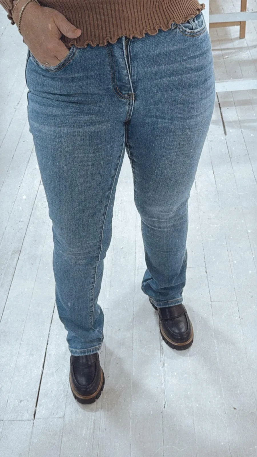 Shining High Rise Boot Cut Jeans