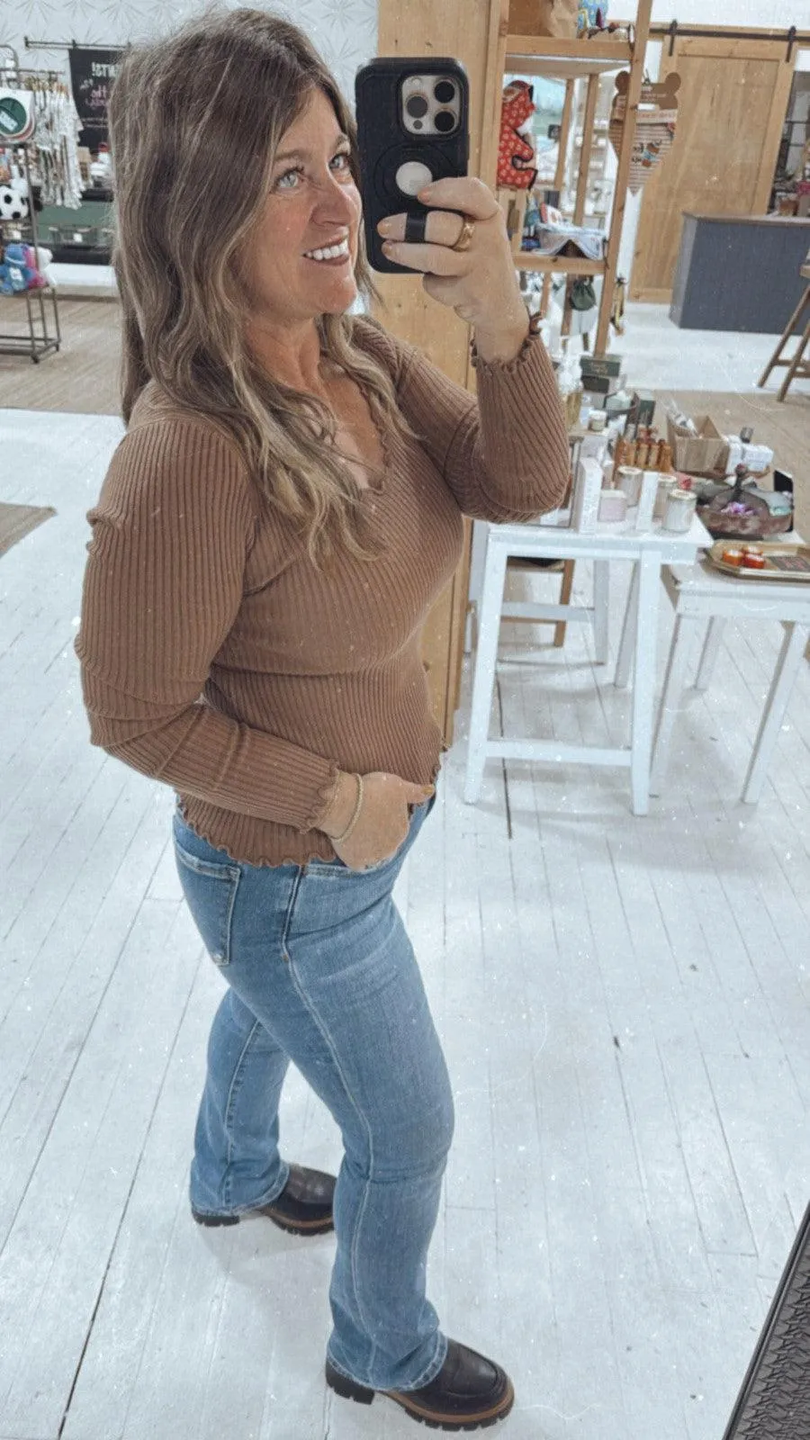 Shining High Rise Boot Cut Jeans