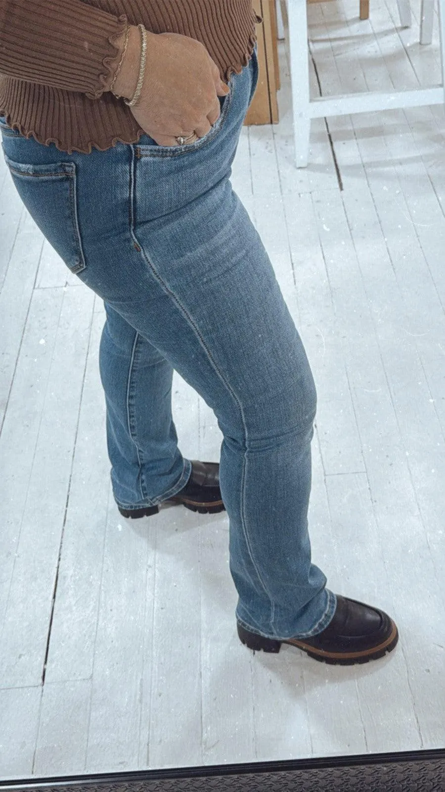 Shining High Rise Boot Cut Jeans