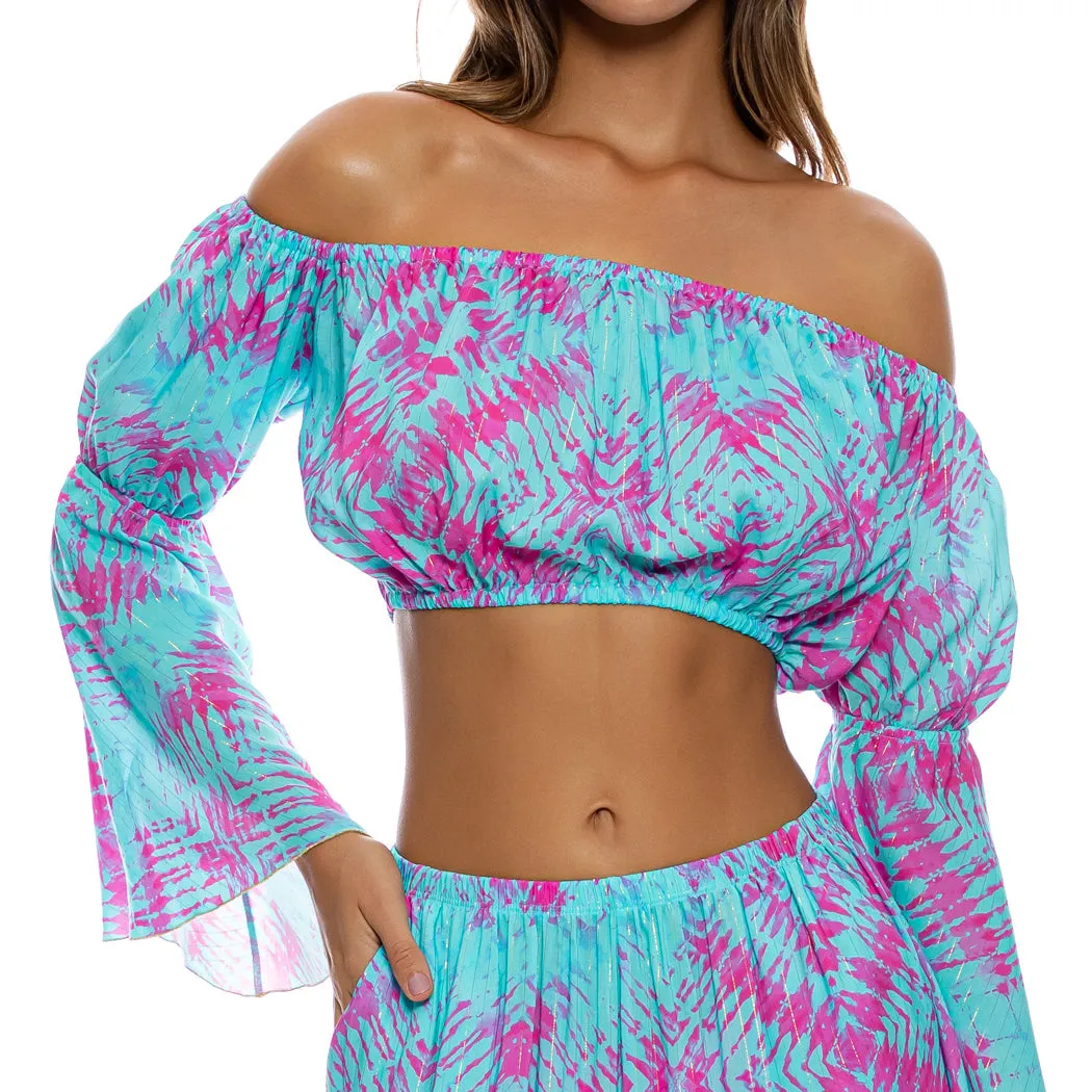 SHOCK WAVES - Off The Shoulder Flre Sleeve Top