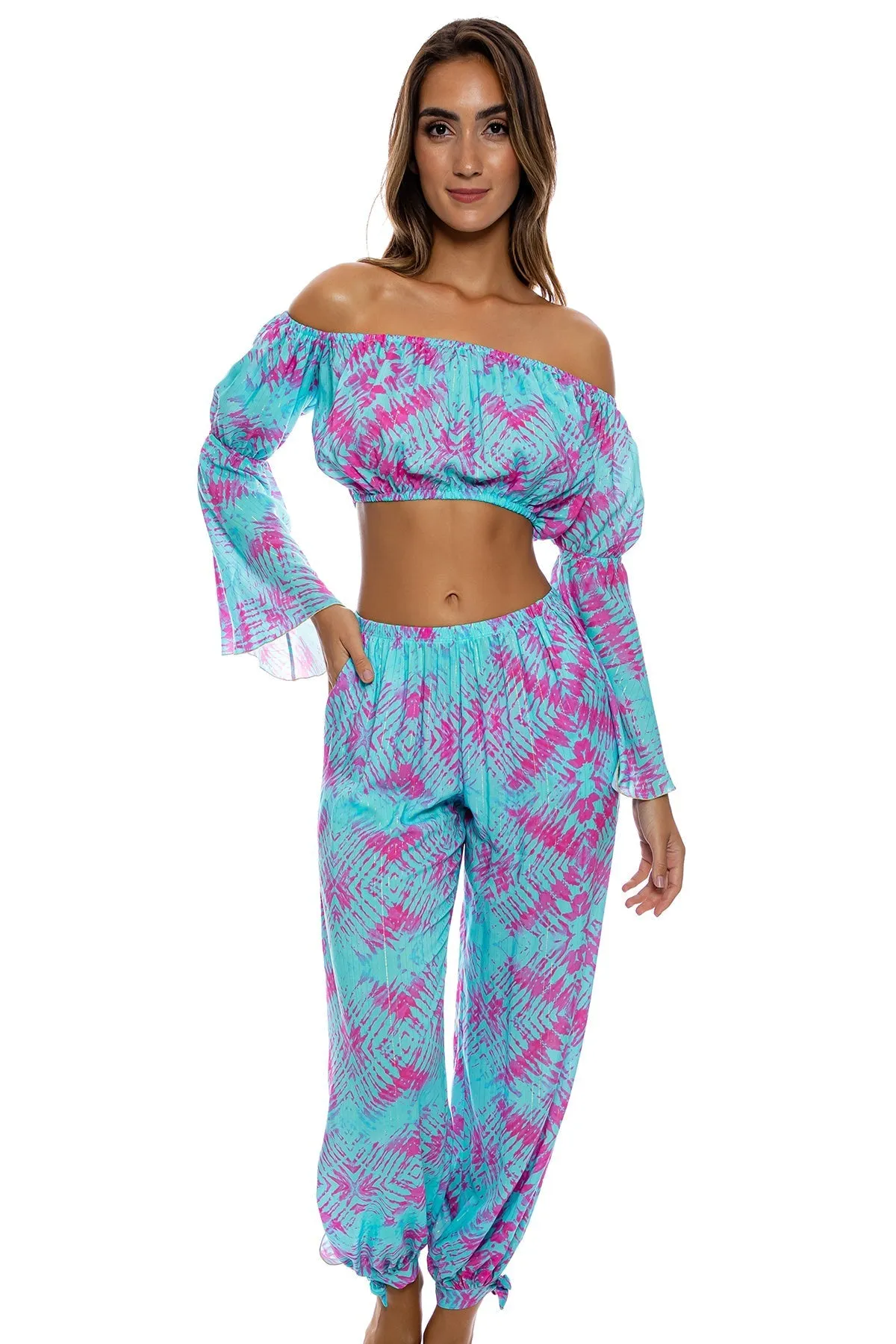 SHOCK WAVES - Off The Shoulder Flre Sleeve Top