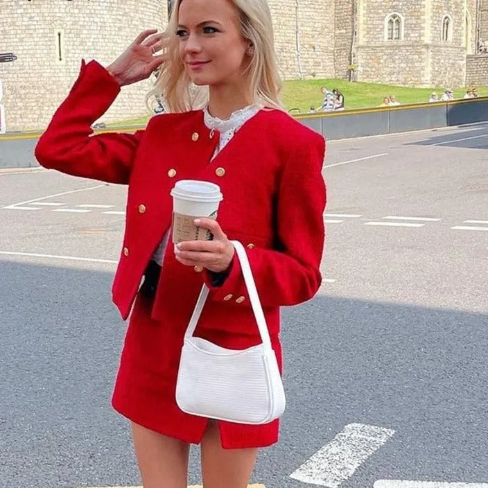 Short Blazer Skirt Sets