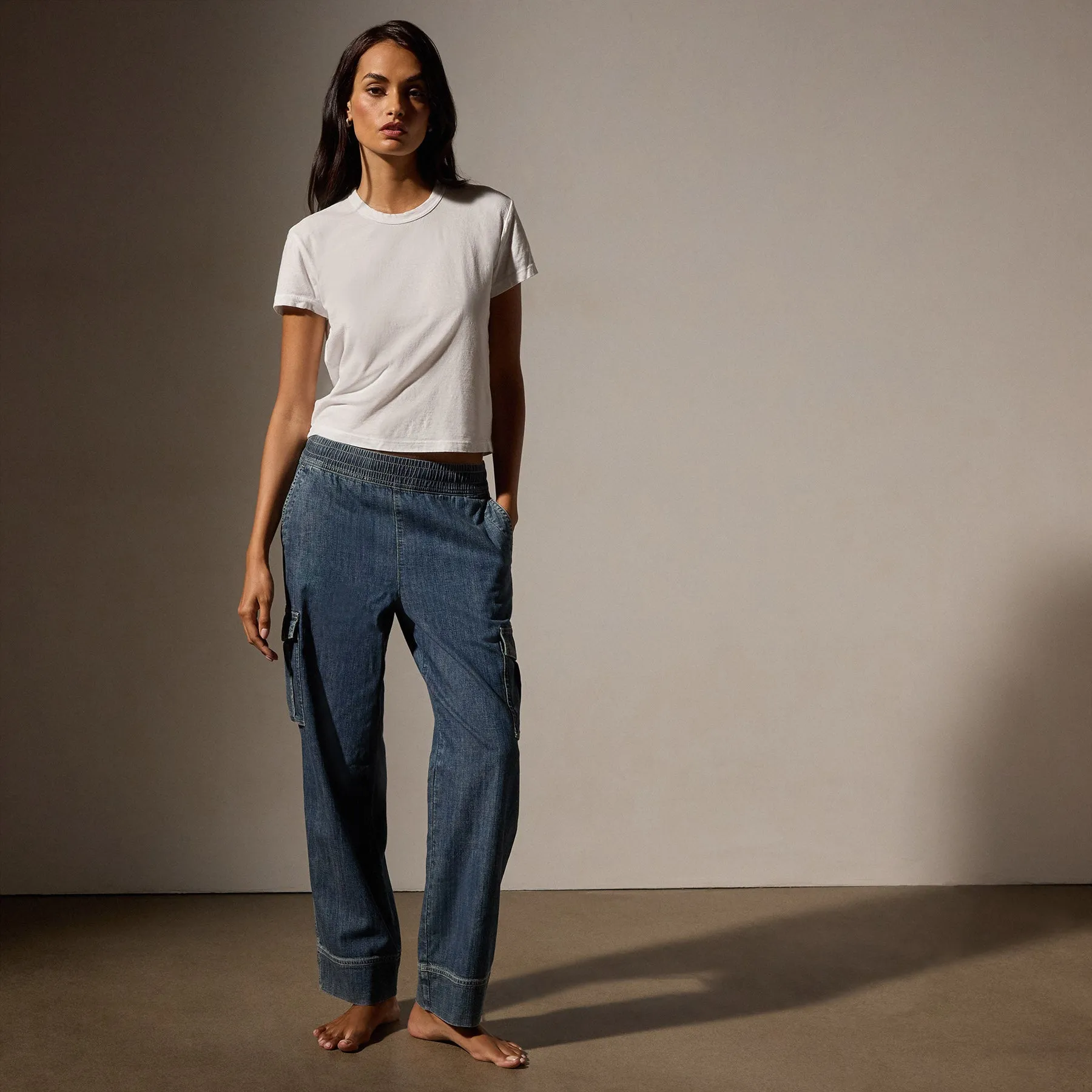Shrunken Crew Neck Tee - White