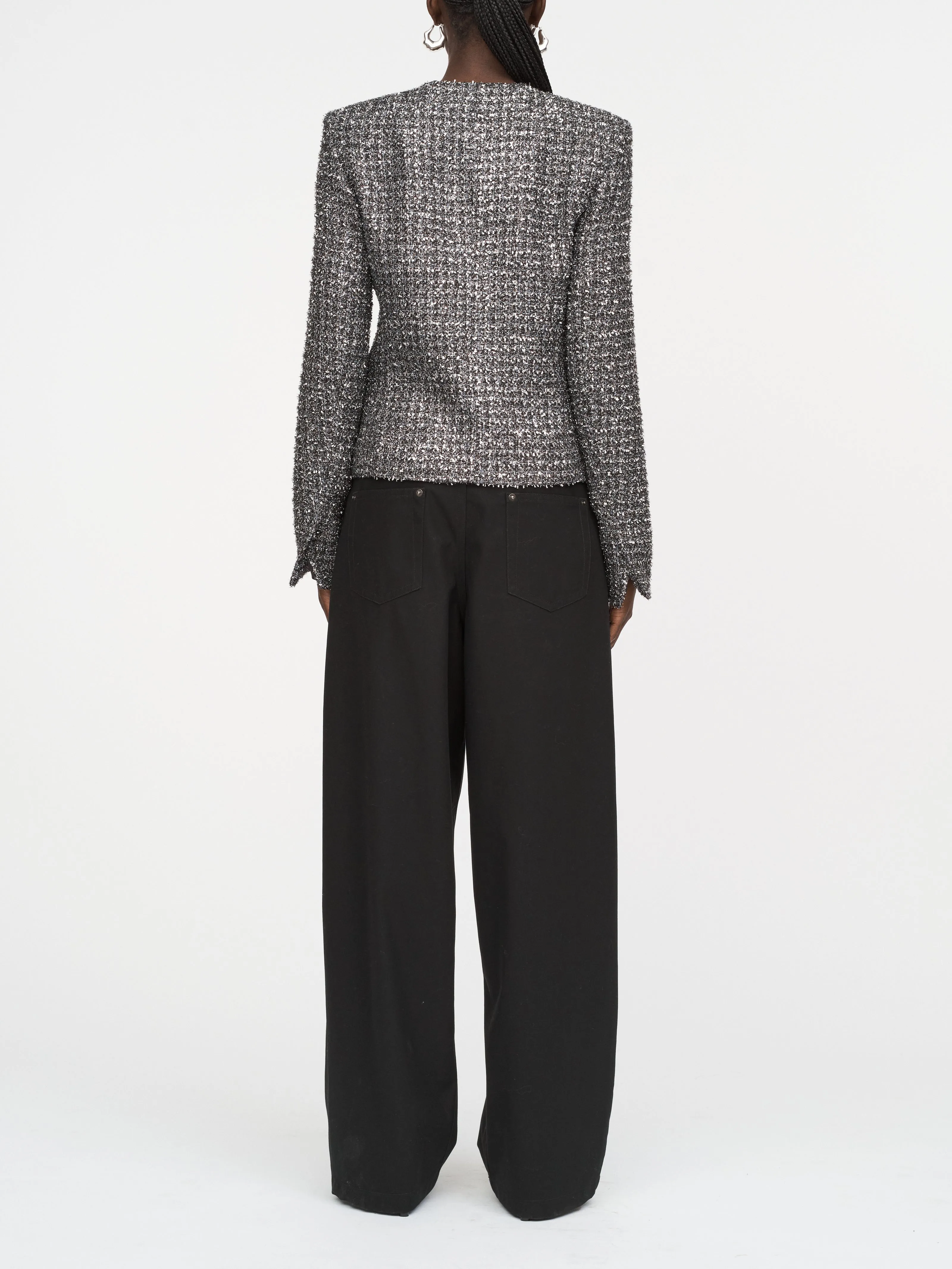 Shrunken Jacket in Silver Black