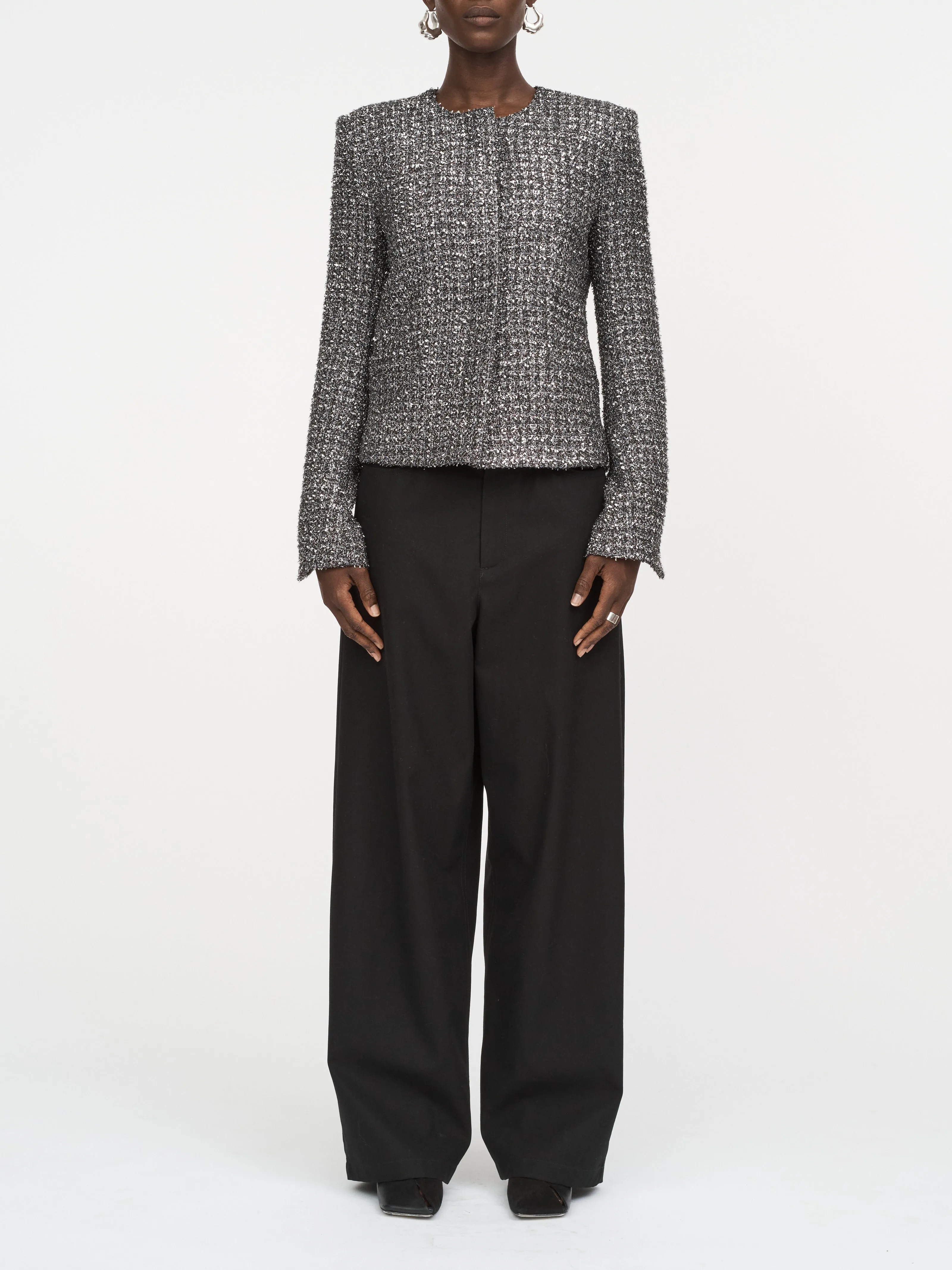 Shrunken Jacket in Silver Black