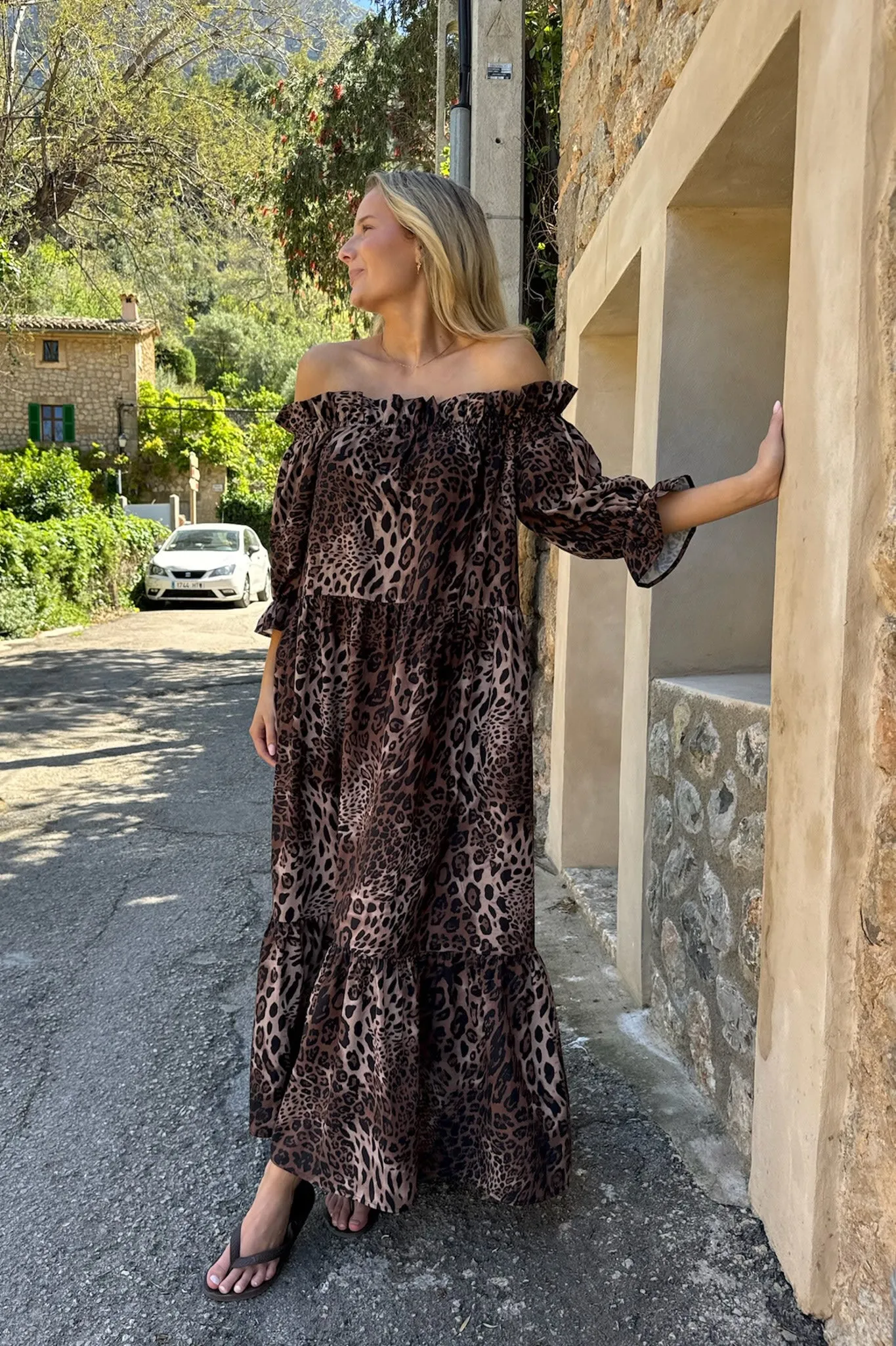 SigridIC Lang Kjole - Leo Print