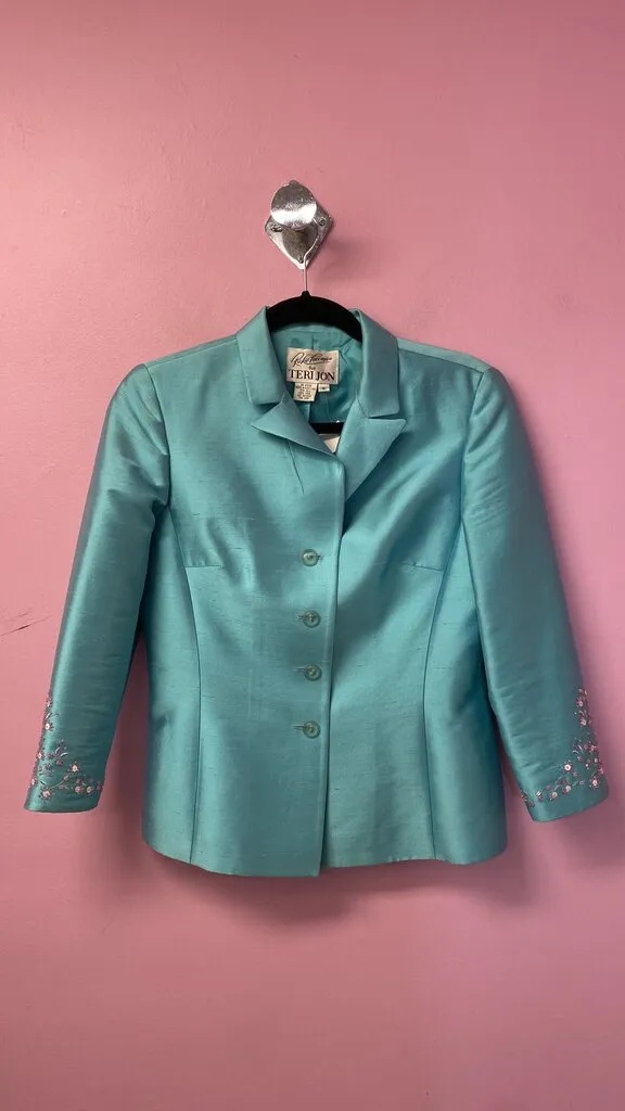 Silk Wool Beaded Cuff Jacket