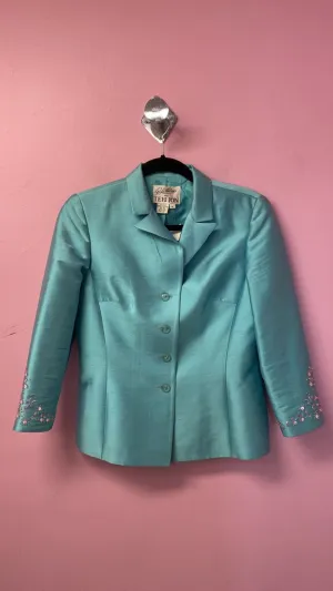Silk Wool Beaded Cuff Jacket