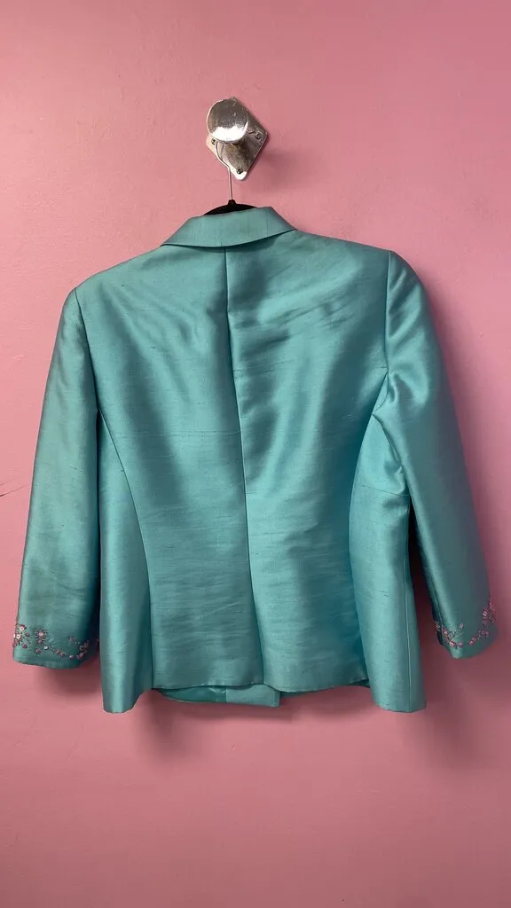 Silk Wool Beaded Cuff Jacket