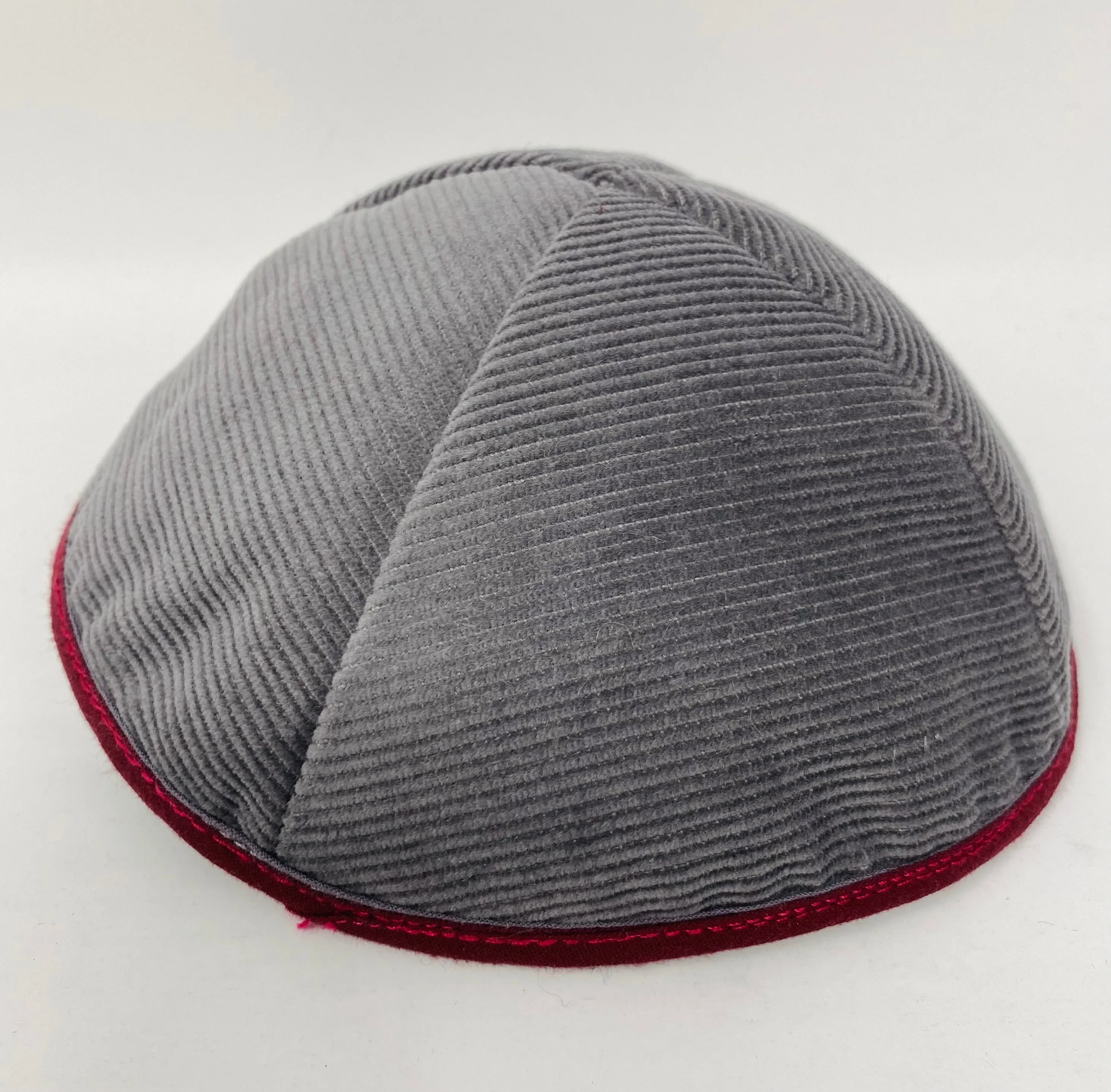 Size 5 - Light Gray corduroy / burgundy rim