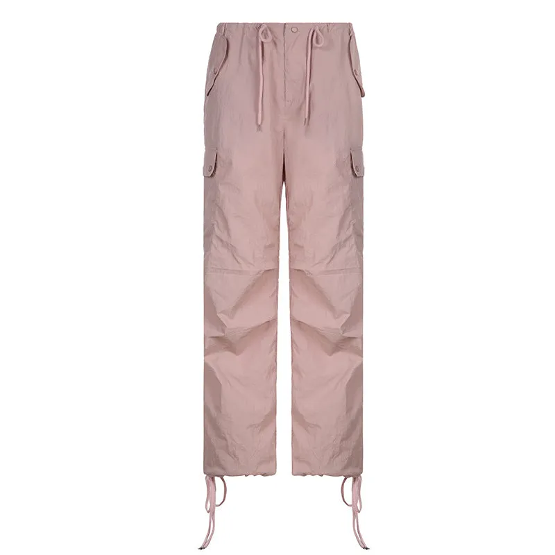 Size Friendly Pink Parachute Cargo Pants