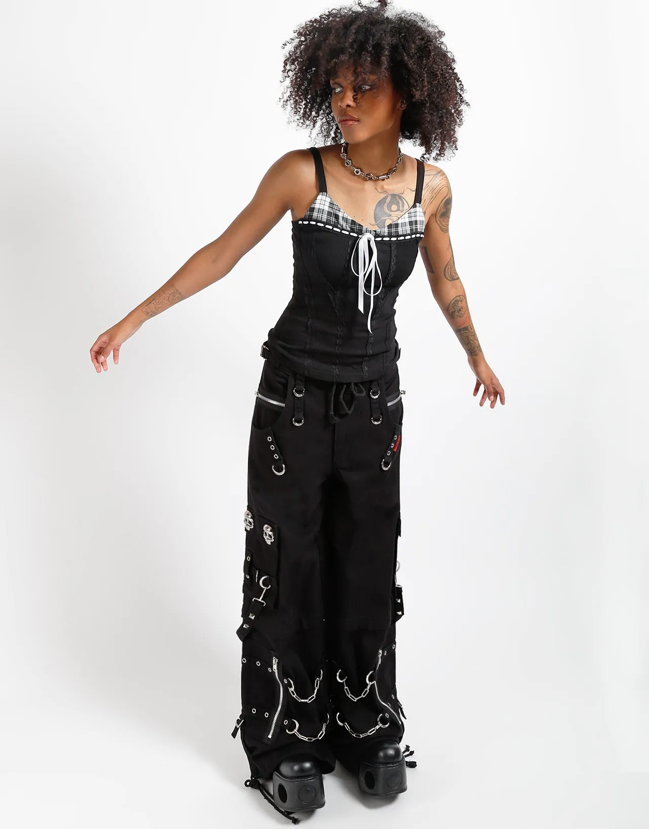 SKULL DENIM STUD PANT