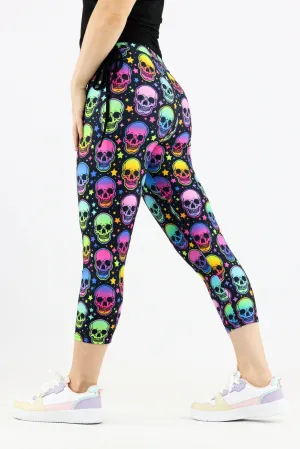 Skull Super Star - Casual Capri Leggings
