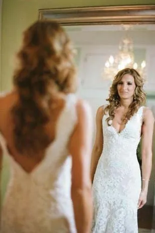 Sleeveless Deep V Neck Backless Mermaid Lace Summer Wedding Bridal Gown-715341