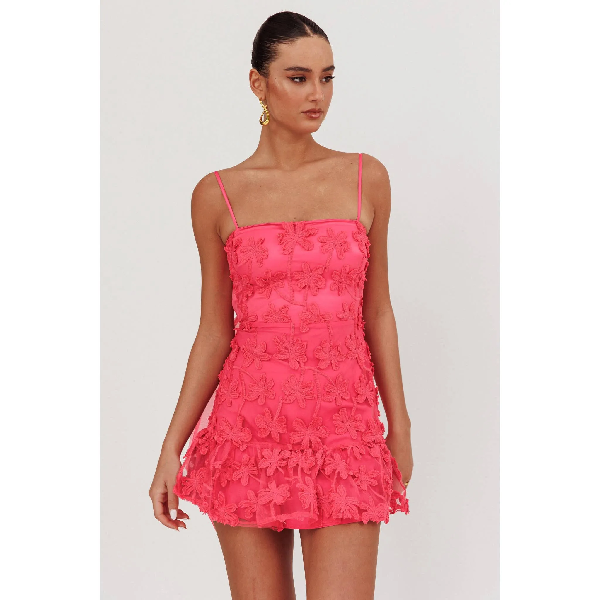 SLEEVELESS ORGANZA MINI DRESS