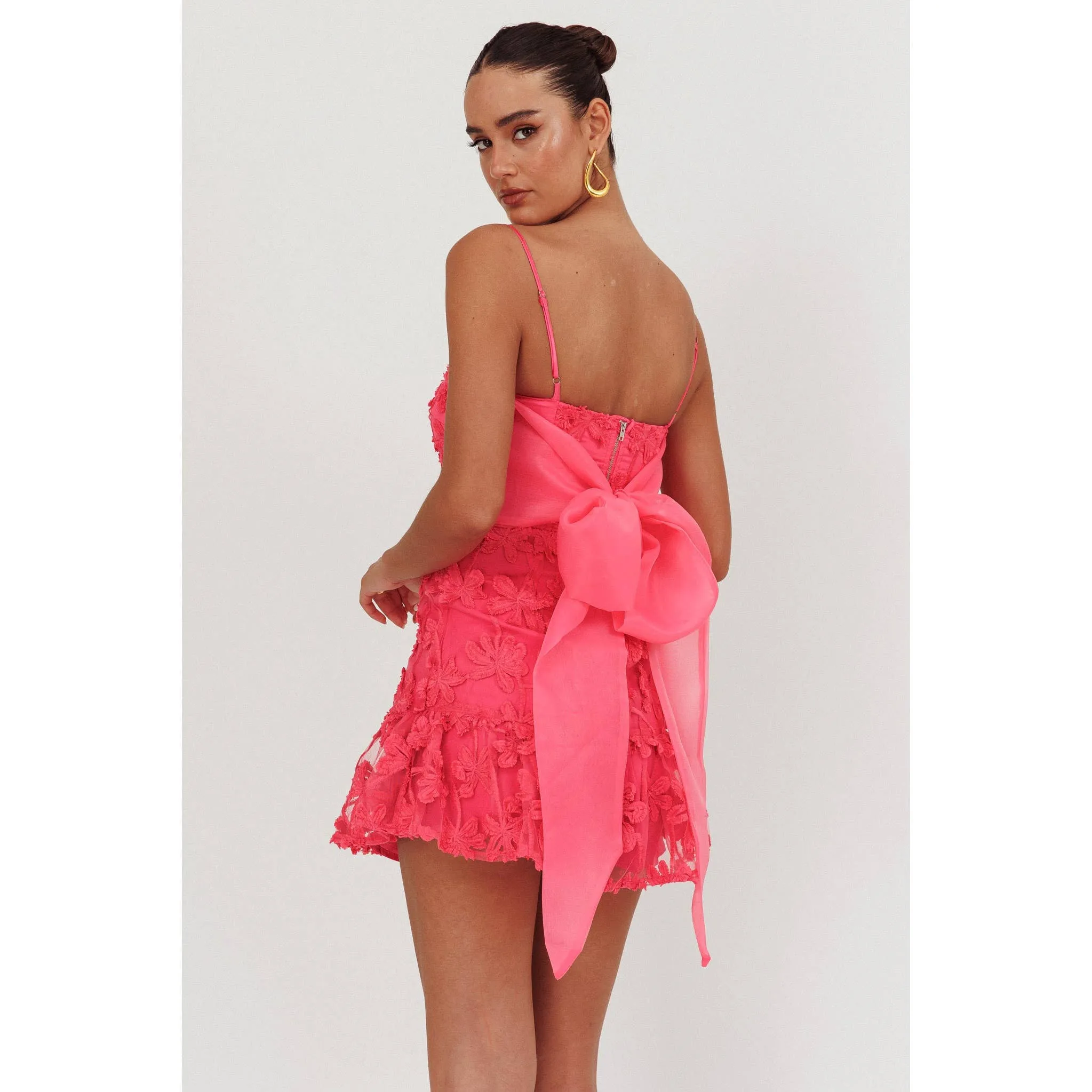 SLEEVELESS ORGANZA MINI DRESS