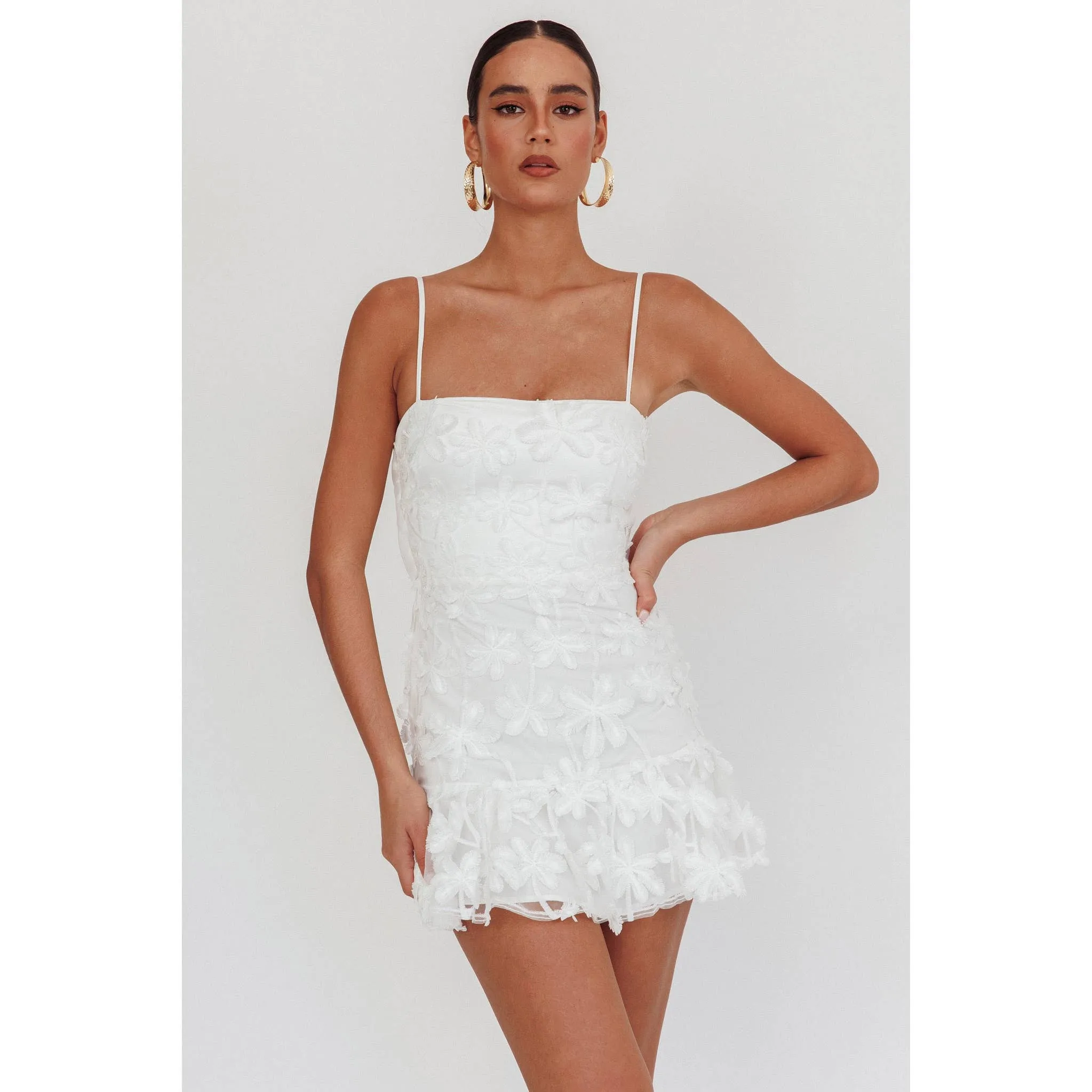 SLEEVELESS ORGANZA MINI DRESS