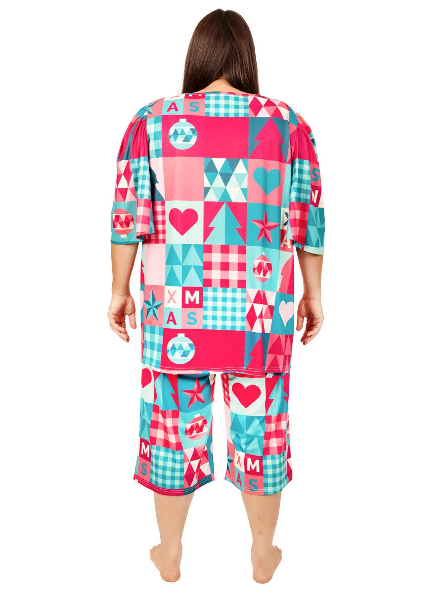 Sleigh Bells Sleep Capri - Red Print*