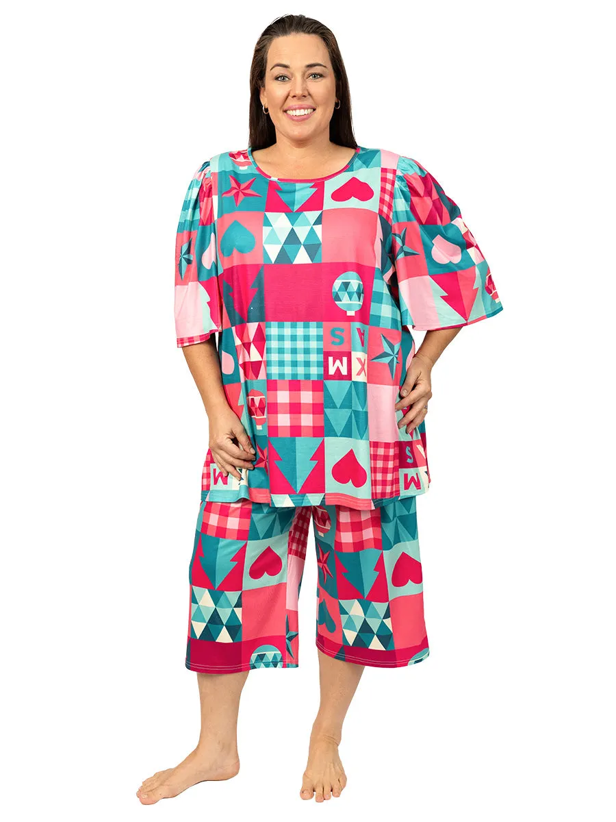 Sleigh Bells Sleep Capri - Red Print*