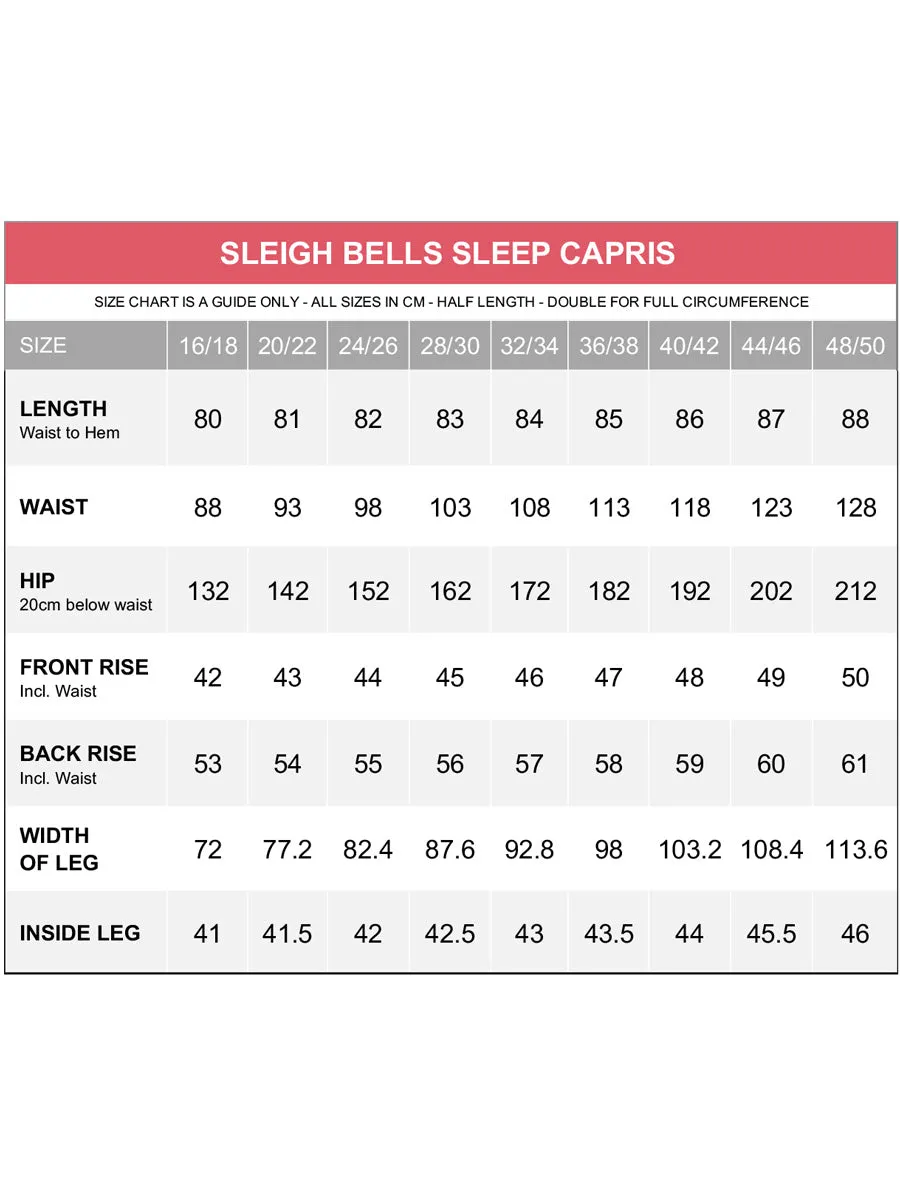 Sleigh Bells Sleep Capri - Red Print*