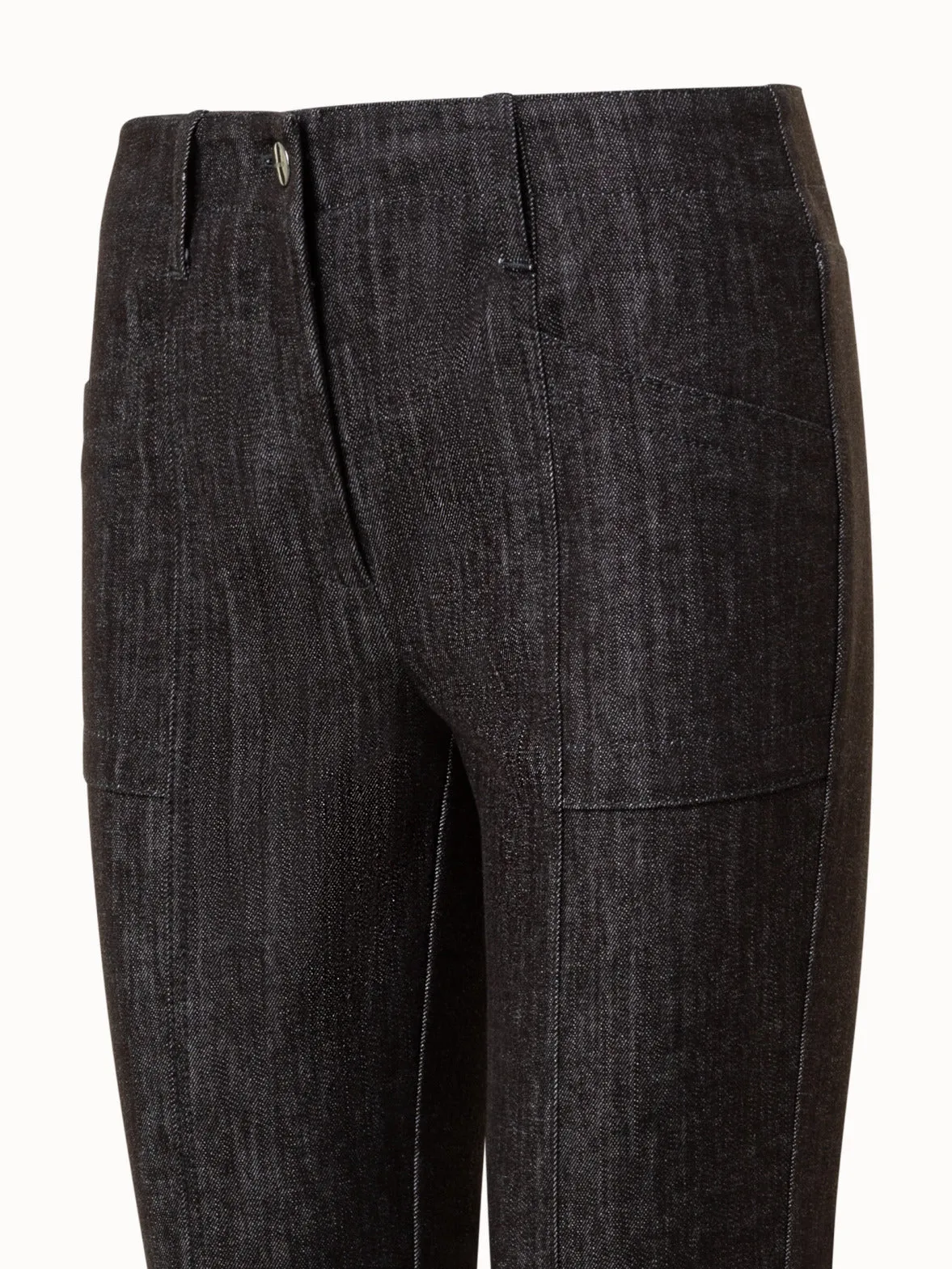 Slim Cotton Denim Stretch Pants