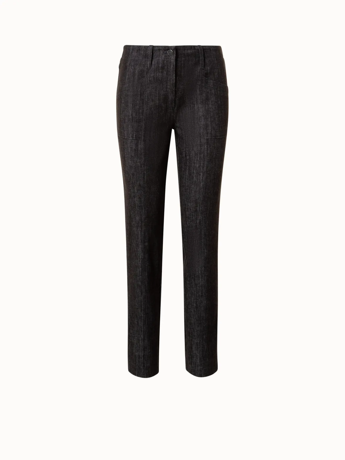 Slim Cotton Denim Stretch Pants