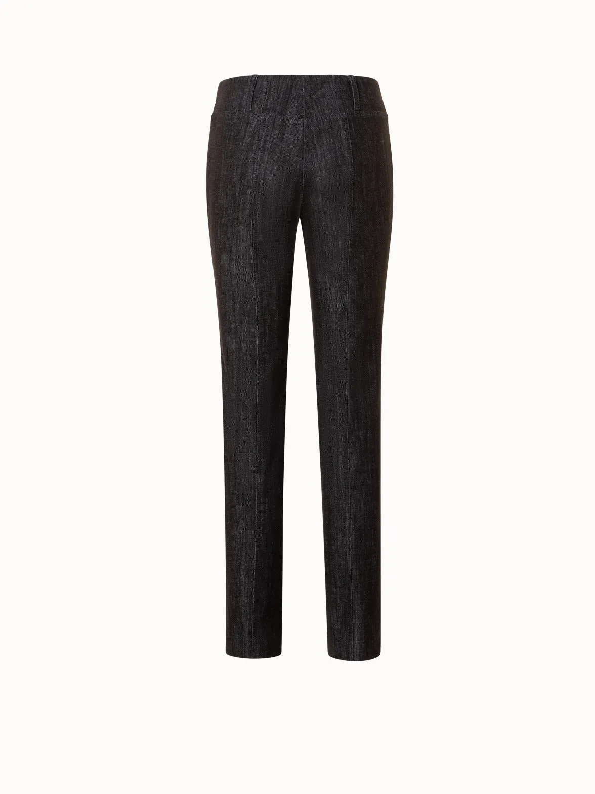 Slim Cotton Denim Stretch Pants