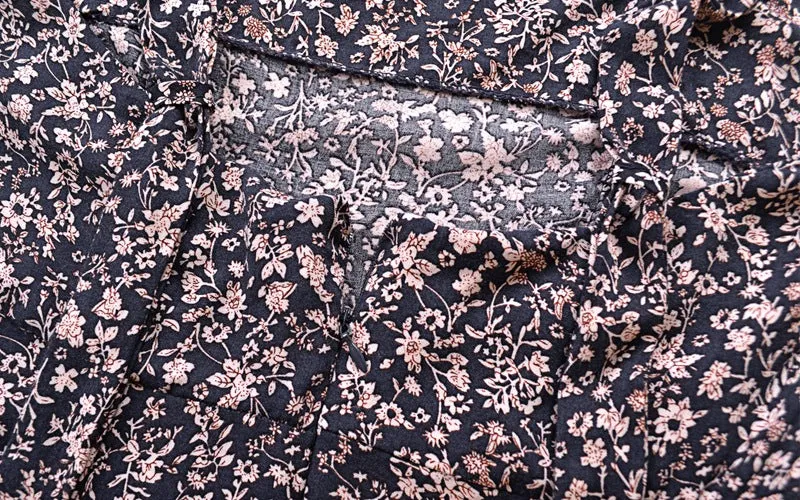 Small Floral Square Collar Open Back Dress